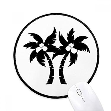 Imagem de Mouse pad com contorno de planta de coqueiro preto para computador