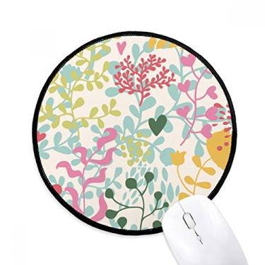 Imagem de Tapete de mouse multicolorido com pintura de flores e folhas para computador