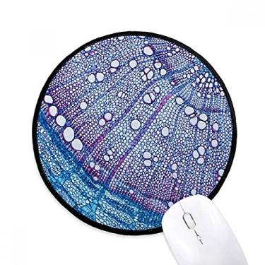 Imagem de DIYthinker Tapete de mouse com padrão de célula azul para mesa de escritório tapete redondo para computador