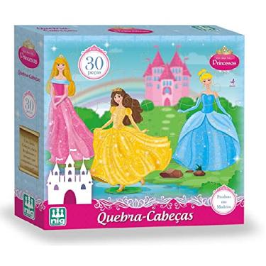Imagem de Quebra Cabeça Princesas 30 Peças Madeira, Nig Brinquedos
