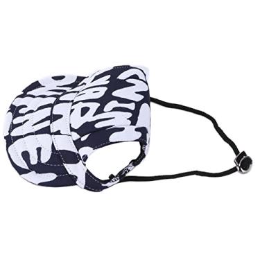 Imagem de Beisebol para cães com furos para orelhas, chapéu protetor solar para cães durável e respirável aba suficiente para casa para uso ao ar livre para uso diário para animais de estimação (letras azuis, G)