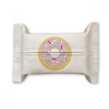 Imagem de Bolsa de linho de algodão para lenços faciais, sobremesa, doces, rosquinha roxa