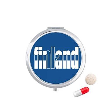 Imagem de Caixa de comprimidos com nome da bandeira da Finlândia, caixa de armazenamento de medicamentos, dispensador de recipiente