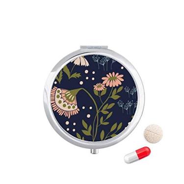 Imagem de Caixa de comprimidos de tinta de plantas rosa selvagem caixa de armazenamento de medicamentos dispensador de recipiente
