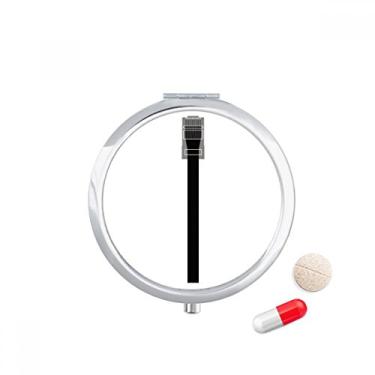 Imagem de Cabo de Internet preto, estojo de comprimidos com padrão de plugue de bolso, caixa de armazenamento de medicamentos, dispensador de recipiente
