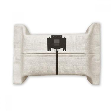 Imagem de Capa preta para tela de exibição de cabo de papel para lenços faciais, saco de linho de algodão