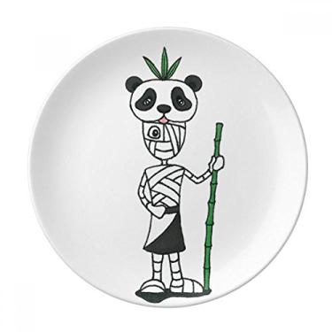 Imagem de Egypt Mummy Horus Chapéu de panda Decorativo Porcelana Salver Prato de jantar