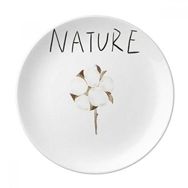 Imagem de Prato de pintura de plantas de flores decorativo de porcelana salver louça de jantar