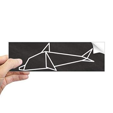 Imagem de Adesivo abstrato de origami golfinho geométrico formato retangular para-choque adesivo para janela