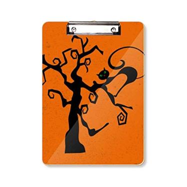 Imagem de Árvore de gato Halloween Hallowmas Orange prancheta pasta, bloco de escrita A4