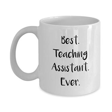 Imagem de Presentes de assistente de ensino – Caneca Best Teaching Assistant Ever – Caneca de café de cacau quente divertido – ideia de de Natal e aniversário de casamento
