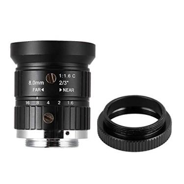 Imagem de Lente de Câmera de Segurança, 5MP HD Lente de Câmera de 8 Mm - Comprimento Abertura Manual C Montagem Vigilância de Segurança Baixa Distorção para a Maioria das Câmeras de Segurança