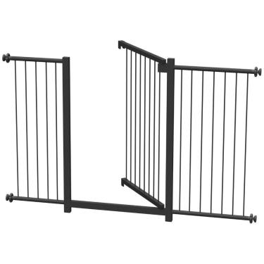 Imagem de Grade Portão Pet Bebê Divisor Ambiente 123 A 128 Cm Preto