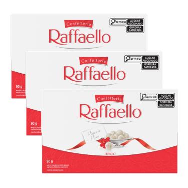 Imagem de Chocolate Bombons Raffaello Ferrero 3 Caixas de 9 Unidades