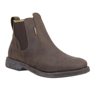 Imagem de Botina de Couro Marrom Masculina Bico Redondo Zebu 27775