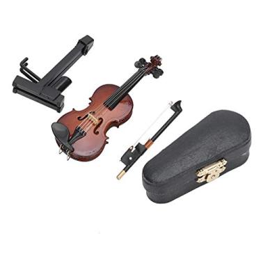 Imagem de Modelo De Mini Violino Sluffs, Violino Em Miniatura De Madeira, Brinquedo De Instrumento Musical Em Miniatura Com Decoração De Artesanato, Modelo De Casa De Bonecas Para Decoração De Casa