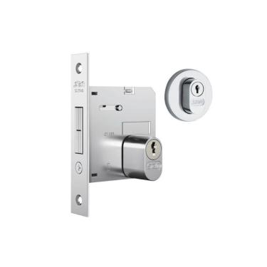 Imagem de Fechadura 1006 Para Porta De Correr Cromado Externa - Stam Redondo