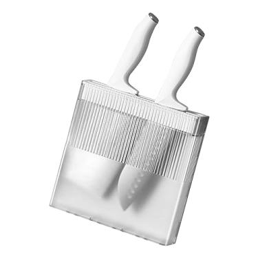 Imagem de Bloco de Faca de Montagem na Parede, Suporte de Armazenamento de Facas ABS Resistente Destacável para Cozinha (Branco)