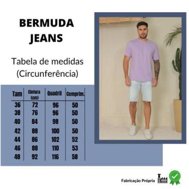 Imagem de Bermuda Jeans Masculina Slim Fit Com Elastano Moda Verão Top - Bnb Jea