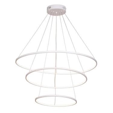 Imagem de Pendente Jupiter 3 Argolas Brancas Led 46w