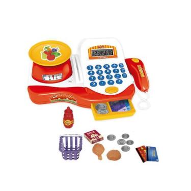 Imagem de Brinquedo Caixa Registradora Infantil Digital Som 21 Peças - Zoop Toys