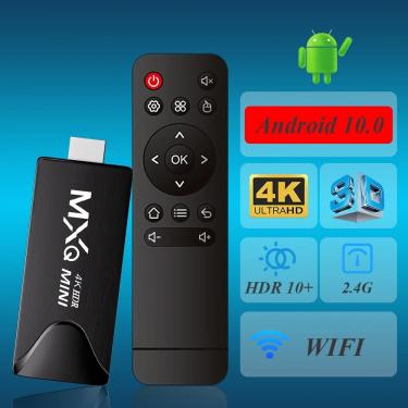 Imagem de MXQMINI-Mini TV Stick  Android 10  Suporte Quad Core  4K  HD TV Box  2.4G  Wi-Fi  H.265 Streaming