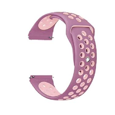 Imagem de Pulseira Nandos_Store compatíveil com Samsung Galaxy Watch 42mm /Active and Gear S2 (Roxo com rosa)