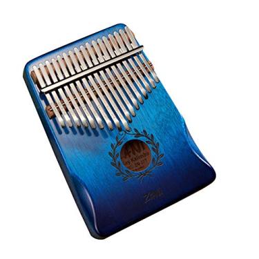 Imagem de Piano de polegar Kalimba de 17 teclas, instrumento musical com dedos domésticos, piano em miniatura, presentes portáteis adultos iniciantes caixa xilofone azul