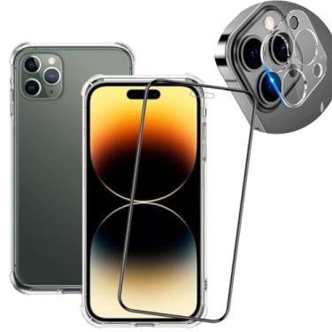 Imagem de Kit Capa Capinha Anti Impacto Aveludada + Pelicula Anti Spy + Película Câmera Para iPhone 14 14 Pro 14 Pro Max (iPhone 14 Pro Max)