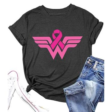 Imagem de LAZYCHILD Camiseta com fita rosa, Cinza escuro, XXG
