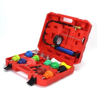 Imagem de Yonligonju Kit universal de teste de vazamento de pressão de radiador 18 peças Kit de sistema de resfriamento de vácuo automotivo para motocicleta carro caminhão