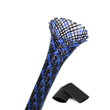 Imagem de Protetor de manga de gerenciamento de cabos de 7,6 m - 2,5 cm, fio expansível de PET para escritório, TV, computador, home theater, motor, organizador de cabos, protege os cabos de mastigar cães e