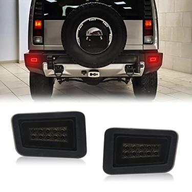 Imagem de Mynoway Para-choques traseiro de LED de neblina para H2 2005-2009, 2 peças refletores de lente fumê conjunto de lâmpada traseira de freio para substituição OE 15100039, 15100038