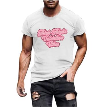 Imagem de Camisetas masculinas de algodão para dia dos namorados para casais camisetas gráficas masculinas manga curta amor casal, A1-#branco (feminino), P