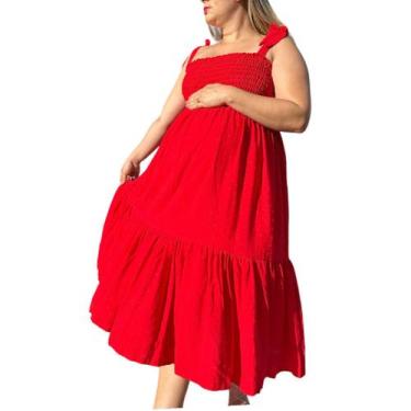 Imagem de Vestido  Vermelho Plus Size Gg Ao G2/54 - Donnalu