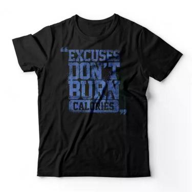 Imagem de Camiseta Excuses Don't Burn Calories Studio Geek Casual Preto-Masculino