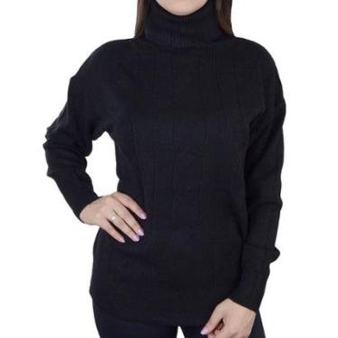 Imagem de Blusa Feminina Facinelli By Mooncity Gola Alta Preto - 65098-Feminino