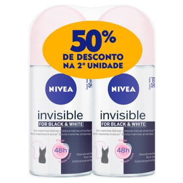 Imagem de Kit Desodorante Roll On Nivea Invisible For Black & White 1 Unidade