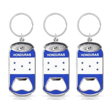 Imagem de SandT Collection Chaveiro abridor de garrafa de cerveja Honduras - Conjunto de 3 latas
