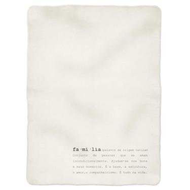 Imagem de Coisas de Nine Mantinha Significado Família Branco Amarelado Com Estampa Em Cinza Único