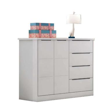 Imagem de cômoda infantil eloá 2 pt 4 gv branca e cinza