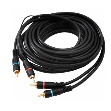 Imagem de Cabo 2Rca + 2Rca Macho C/ Fio Terra Gold 5M Az