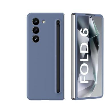 Imagem de Para Samsung Galaxy Fold 6 5G Capa com caneta Stylus colorida Capa ultrafina para slot de caneta para Z Fold4 Fold3 Fold5 Shell, azul com caneta preta, para Samsung Z Fold 4