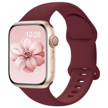 Imagem de Pulseiras esportivas de silicone compatível com pulseiras de Apple Watch de 40 mm, 38 mm, 41 mm, 44 mm, 45 mm, 42 mm, 49 mm femininas e masculinas, pulseira de substituição esportiva macia e