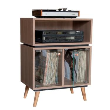 Imagem de Estante para Vinil LPs e Aparelhos com Portas de Vidro – EV-352