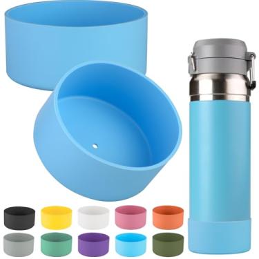 Imagem de Garrafa de água Stanley Quick Flip GO, 2 peças de manga de bota de silicone compatível, para garrafa Stanley Quick Flip GO Water 1,020 g. Evite arranhões e ruídos (azul celeste, 1,020 g)