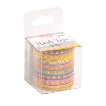 Imagem de BRW Fita Adesiva Washi Tape Small Hot Stamping 5mmx3m 8 Unidades