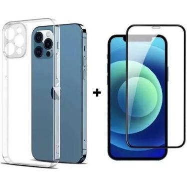 Imagem de Kit Capa Capinha Transparente + Película 3D Vidro para Iphone 12 Pro M
