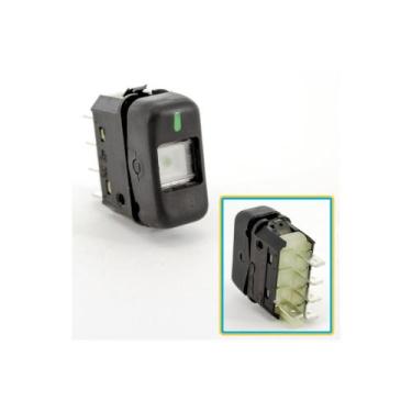 Imagem de Tecla Interruptor Mercedes Caminhões Ônibus 1988 a 2012 Preto 24 Volts