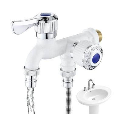Imagem de Torneiras para pia de banheiro, torneira com saída dupla de água, Torneira para pia anticongelante Torneira para pia de lavanderia, Torneira de máquina de lavar roupa resistente ao desgaste Torneira d